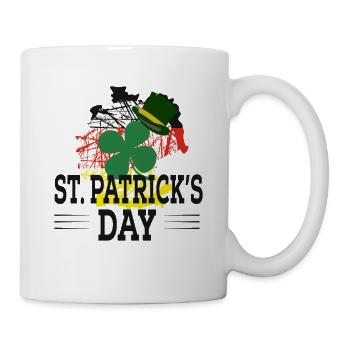 St Patrick's Day Shamrock Hat Graphic - Mug - white - Right