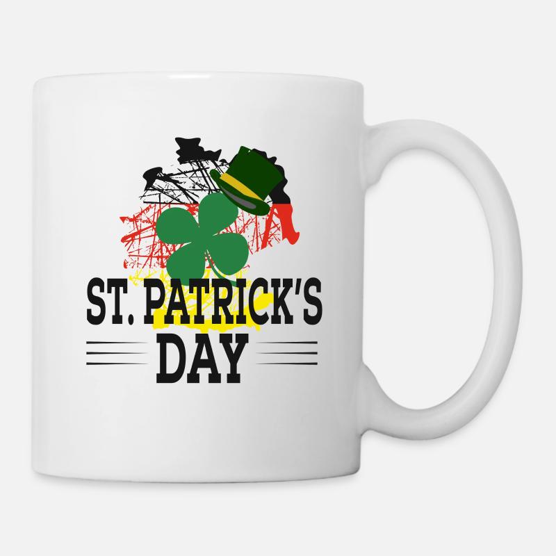 Graphique du chapeau de trèfle de la Saint-Patrick - Mug blanc - blanc