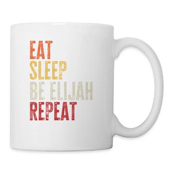 Iss, schlaf, sei Elijah, wiederhole Retro-Name - Tasse - Weiß - Rechts
