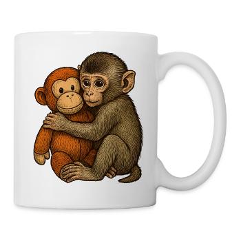 Monkey Hug Friendship - Mug - white - Right