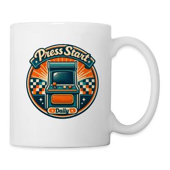 Start drücken | Arcade Retro Daily Grind - Tasse - Weiß - Rechts