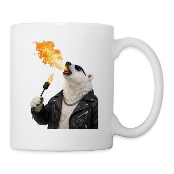 Polar Bär Feueratem Lederjacke - Tasse - Weiß - Rechts