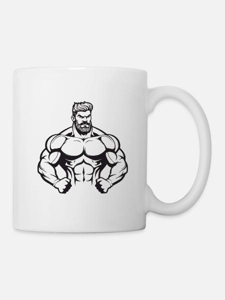 Bodybuilder Fitness - Tasse - Weiß
