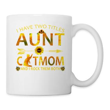 Cadeau de la fête des mères de Cat Mom et Maman de tournesol - Mug blanc - blanc - Droite