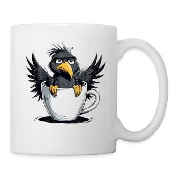 Morning grouch coffee no desire raven bad mood - Mug - white - Right