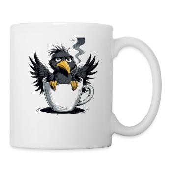 Morning grouch coffee no desire raven bad mood - Mug - white - Right