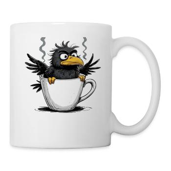 Morning grouch coffee no desire raven bad mood - Mug - white - Right