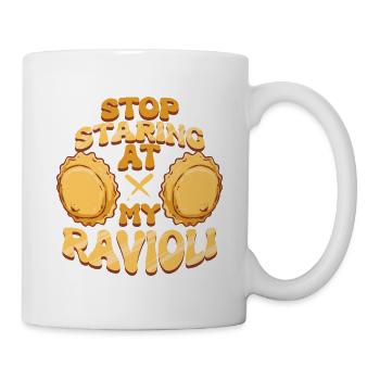Arrête de fixer mes ravilis - Mug blanc - blanc - Droite
