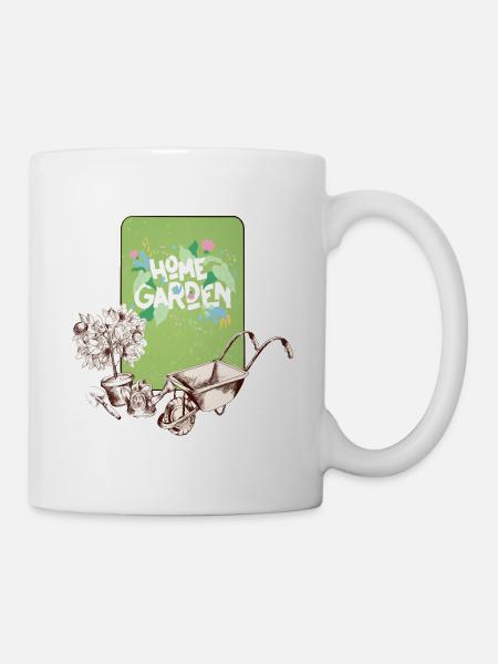 Haus Garten Florale Illustration - Tasse - Weiß
