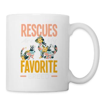 Rescue animals are my favorite breed - Mug - white - Right