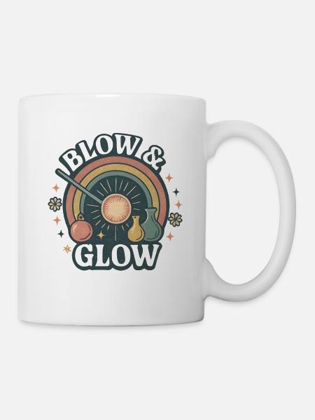 Glasblasen-Glow | Glasbläser Retro - Tasse - Weiß