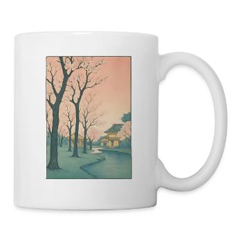 Traditioneller Japanischer Kirschblüten - Tasse - Weiß - Rechts