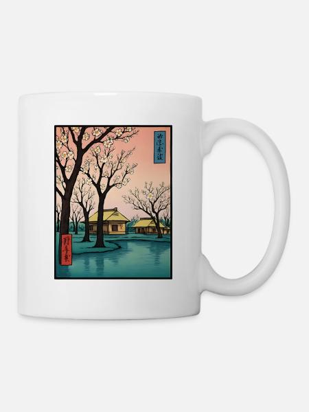 Traditioneller Japanischer Kirschblüten - Tasse - Weiß