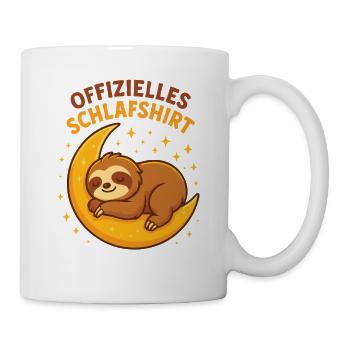 Schlafshirt für Langschläfer mit Humor - Tasse - Weiß - Rechts