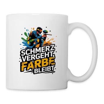  Schmerz Vergeht Farbe Bleibt Paintball Spruch Für - Tasse - Weiß - Rechts