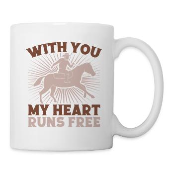 Western Rider With You Heart Runs Cowgirls Rodeo - Tasse - Weiß - Rechts