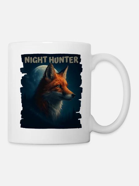 Fuchs im Nachtwald - Tasse - Weiß
