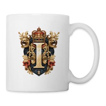 I Buchstabe Name Krone - Tasse - Weiß - Rechts