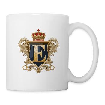E Buchstabe Name Krone - Tasse - Weiß - Rechts