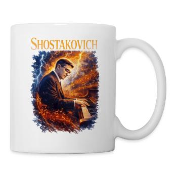 Shostakovich Feuerklang am Klavier - Tasse - Weiß - Rechts