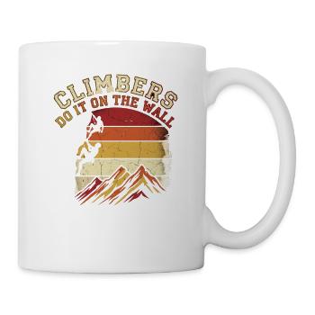 Climbers Do It On The Wall Klettern Berge Retro - Tasse - Weiß - Rechts