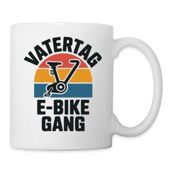 Vatertag E-Bike Gang Papa Geschenk Fahrrad Retro - Tasse - Weiß - Rechts