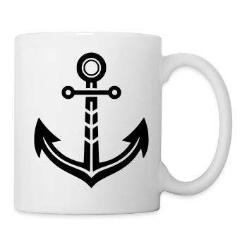 Moderner Anker Grafik – Maritimer Style Nordsee - Tasse - Weiß - Rechts