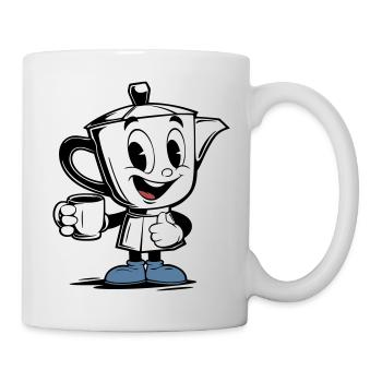 Mascotte vintage de la moka pot - Mug blanc - blanc - Droite