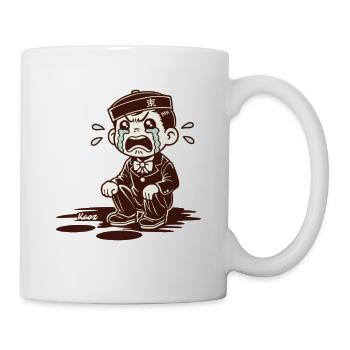 Der tränenreiche Uniform-Junge-Cartoon - Tasse - Weiß - Rechts