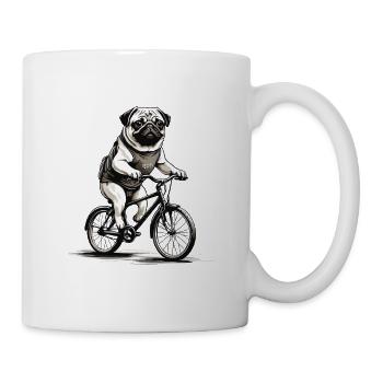 Cycling Pug - Mug - white - Right