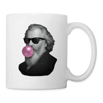 Gray gentleman with pink chewing gum - Mug - white - Right