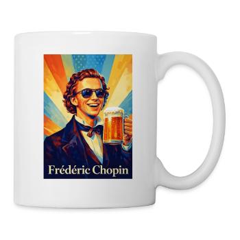Retro Bierporträt in warmen Sonnenstrahlen - Tasse - Weiß - Rechts