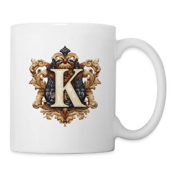 K Buchstabe Name Krone - Tasse - Weiß - Rechts