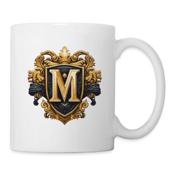 M Buchstabe Name Krone - Tasse - Weiß - Rechts