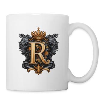 R Letter Name Crown - Mug - white - Right