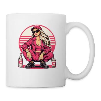 Neonrosa Streetwear Gopnik Girl Influencerin - Tasse - Weiß - Rechts