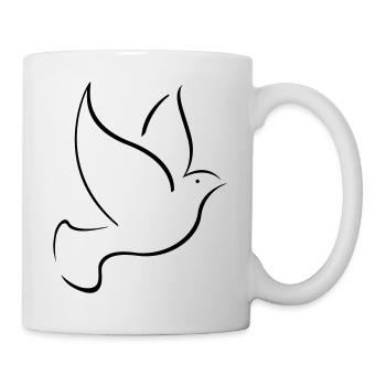bird dove Taube Vogel peace - Tasse - Weiß - Rechts