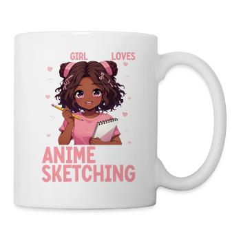 Juste une fille qui adore l’anime et dessine des otaku - Mug blanc - blanc - Droite