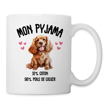 Funny Cocker Spaniel Dog Pajamas - Mug - white - Right