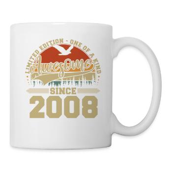 2008 Vintage Vintage Anniversaire Rétro Cadeau - Mug blanc - blanc - Droite