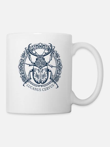 Lucanus Servus - Hirschkäfer - Tasse - Weiß