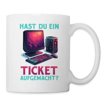IT Support DID YOU OPEN A TICKET Funny - Mug - white - Right