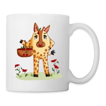 Lina la girafe et son panier de cerises - Mug blanc - blanc - Droite