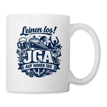 Leinen Los! JGA auf hoher See - Tasse - Weiß - Rechts