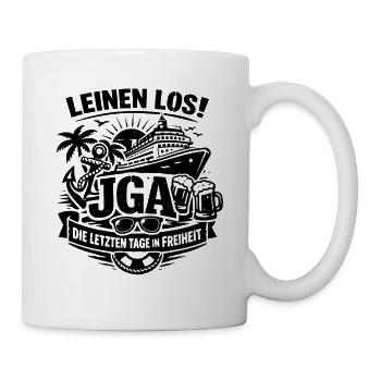 Leinen Los! JGA auf hoher See - Tasse - Weiß - Rechts