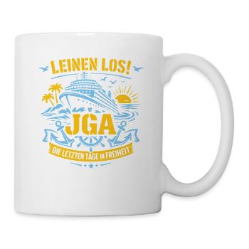 Leinen Los! JGA auf hoher See - Tasse - Weiß - Rechts