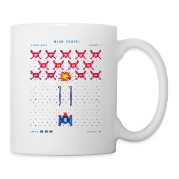 Arcade rétro années 80 Pixel Alien Gamer Vintage - Mug blanc - blanc - Droite