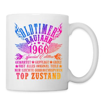 60. Geburtstag Mann Frau 60 Jahre Deko 1966 Gesche - Tasse - Weiß - Rechts