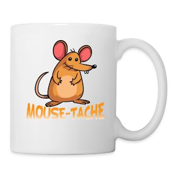 Mouse-Tache Funny Mouse Pun Cartoon Graphic - Mug - white - Right