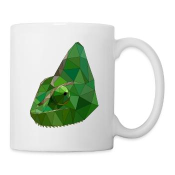 Low Poly Chameleon Geometric Art - Tasse - Weiß - Rechts